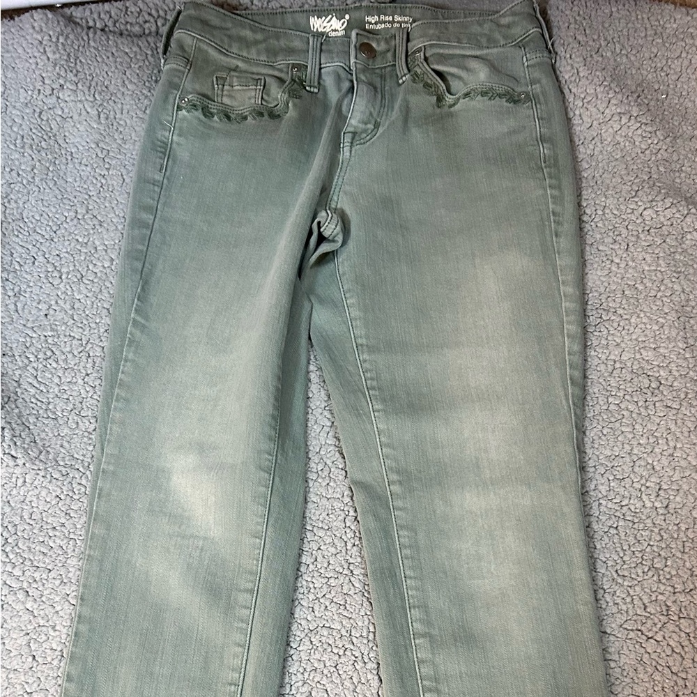 Mossimo Supply Co. Olive High Rise Skinny Jeans